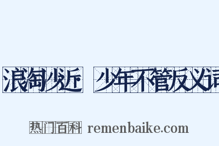 浪淘沙近·少年不管反义词是什么意思的图片